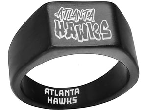 Atlanta Hawks Ring Black Titanium Ring Sizes 8-12 #atlanta #hawks