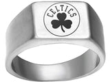 Boston Celtics Ring Clover Silver 10mm Ring Sizes 8-12 #boston #celtics