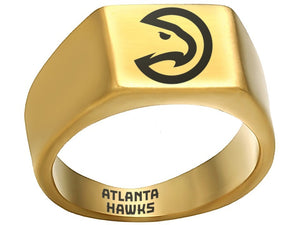 Atlanta Hawks Ring Gold Titanium Ring Sizes 8-12 #atlanta #hawks