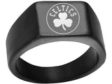 Boston Celtics Ring Clover Black 10mm Ring Sizes 8-12 #boston #celtics