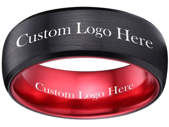 Black and Red Ring | Custom Wedding Band | Sizes 6-13 #custom #ring