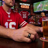 San Francisco 49ers Ring | Black & Gold CZ | Customizable