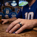 LA Chargers Ring | Black & Blue CZ | Customizable