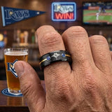 Tampa Bay Rays Ring | Black Gold & Blue CZ | Customizable