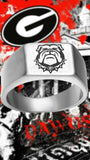 Georgia Bulldogs Ring | Silver Titanium | Sizes 8-12 | FREE Shipping
