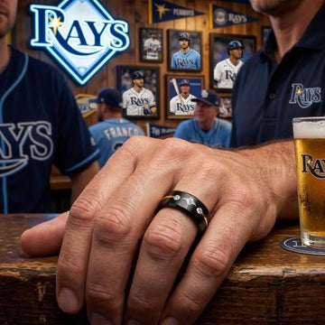 Tampa Bay Rays Ring | Black & Gold CZ | Customizable