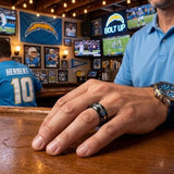 LA Chargers Ring | Black Gold & Blue CZ | Customizable