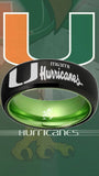 Miami Hurricanes Ring Black & Green Wedding Band | Sizes 6-13 #miami #hurricanes #TheU