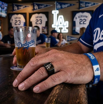 LA Dodgers Ring | Black Signet Ring | Customizable