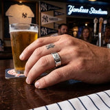 New York Yankees Ring | Silver Wedding Ring | Customizable