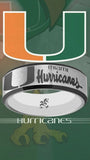 Miami Hurricanes Ring Silver & Black Wedding Band | Sizes 6-13 #miami #hurricanes #TheU