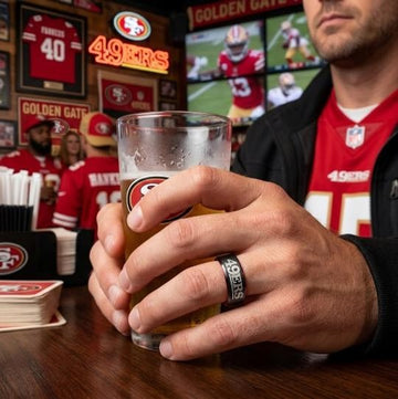 49ers Ring | Black & Red Wedding Ring | Customizable