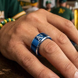 Oakland A's Ring | Blue & Silver | Customizable