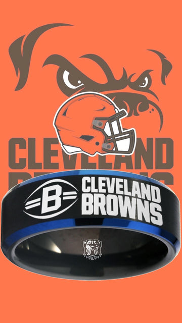 Cleveland Browns Ring Black & Blue Wedding Band | Sizes 6-13 | #browns #dawgpound