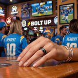 LA Chargers Ring | Black & Rose Gold 6mm Ring | Customizable