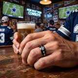 Dallas Cowboys Ring | Black & Gold CZ | Customizable
