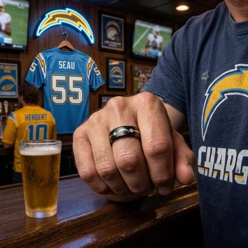 LA Chargers Ring | Black & Gold CZ | Customizable