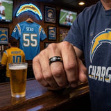 LA Chargers Ring | Black & Gold CZ | Customizable