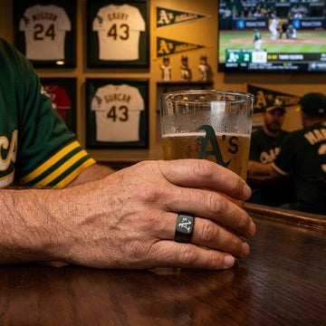 Oakland A's Ring | Black Signet Ring | Customizable