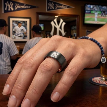 New York Yankees Ring | Grey & Rose Gold | Customizable
