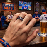 NY Mets Ring | Black & Red CZ | Customizable