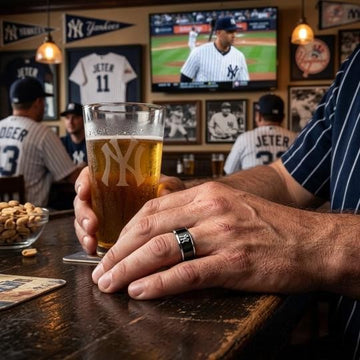 New York Yankees Ring | Black & Silver | Customizable