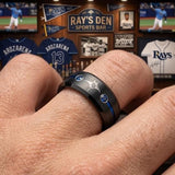 Tampa Bay Rays Ring | Black & Blue CZ | Customizable