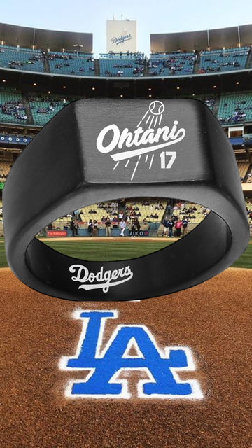 Shohei Ohtani LA Dodgers Black Titanium Ring - Sizes 8 - 12 #Dodgers