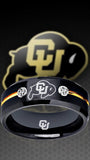 Colorado Buffaloes Ring Black & Gold CZ Wedding Band | Sizes 6-13 #buffs #ncaa