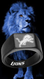 Detroit Lions Ring Black Titanium 10mm Ring | Sizes 8-12 #detroit #lions #nfl