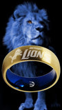 Detroit Lions Ring Gold & Blue Wedding Band | Sizes 6-13 #detroit #lions #nfl
