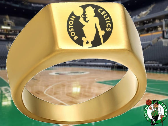 Boston Celtics Ring Gold 10mm Ring Sizes 8-12 #boston #celtics