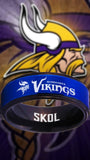 Minnesota Vikings Ring Blue & Black Wedding Band | Sizes 5-15 #vikings #skol #nfl