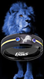 Detroit Lions Ring Black & Blue CZ Wedding Band | Sizes 6-13 #detroit #lions #nfl