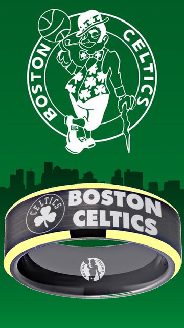 Boston Celtics Ring Black & Gold Wedding Ring Sizes 6 - 13 #celtics #nba