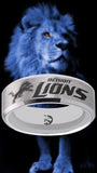 Detroit Lions Ring Silver Wedding Band | Sizes 6-13 #detroit #lions #nfl