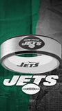 New York Jets Ring Silver & Black Wedding Ring Sizes 6 - 13 #jets #nyjets