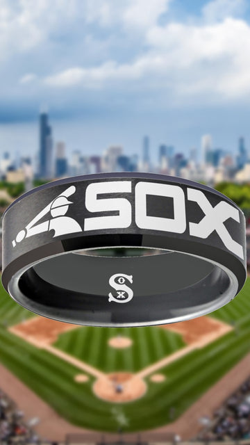 Chicago White Sox Ring Black Wedding Ring Sizes 6 - 13 #whitesox #mlb