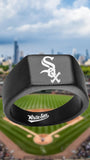 Chicago White Sox Ring Black Titanium Ring Sizes 8 - 12 #whitesox #mlb