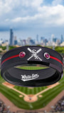 Chicago White Sox Ring Black & Red CZ Wedding Ring Sizes 6 - 13 #whitesox #mlb