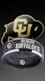 Colorado Buffaloes Ring Black & Silver Wedding Band | Sizes 4 - 17 #buffs #ncaa