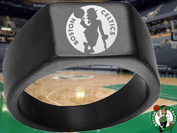 Boston Celtics Ring Black 10mm Ring Sizes 8-12 #boston #celtics