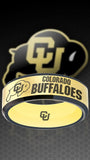 Colorado Buffaloes Ring Gold & Black Wedding Band | Sizes 6-13 #buffs #ncaa