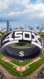 Chicago White Sox Ring Black & Silver logo Ring Sizes 4 - 17 #whitesox #mlb