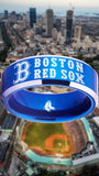 Boston Red Sox Ring Red Sox Wedding Ring Blue & Silver Ring Size 4 - 17
