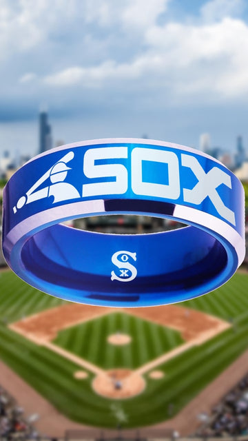 Chicago White Sox Ring Blue & Silver logo Ring Sizes 4 - 17 #whitesox #mlb