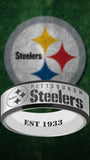 Pittsburgh Steelers Ring Silver & Black Wedding Band | Sizes 6-13 #pittsburgh #steelers