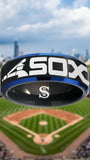 Chicago White Sox Ring Black & Blue Wedding Ring Sizes 6 - 13 #whitesox #mlb