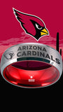 Arizona Cardinals Ring Silver & Red Wedding Band | Sizes 6 - 13 #arizonacardinals #nfl