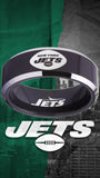 New York Jets Ring Black & Silver Wedding Ring Sizes 4 - 17 #jets #nyjets